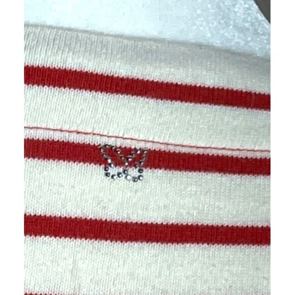 MaxMara Weekend Shirt Red Cream Stripe Cotton Breton Casual Top Womens S - Picture 6 of 12